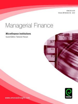 cover image of Managerial Finance, Volume 35, Issue 12